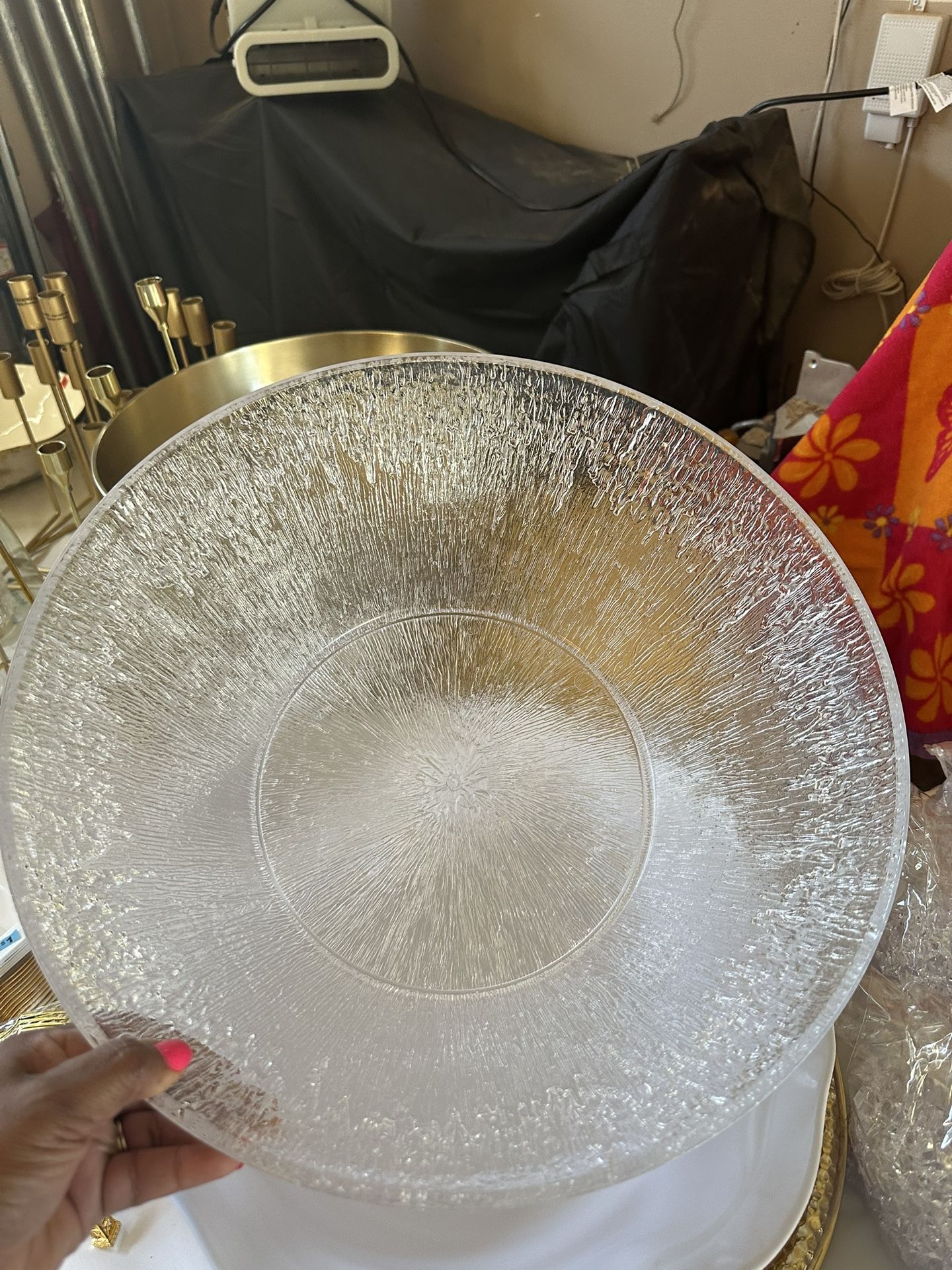 Clear White Frosted Bowl