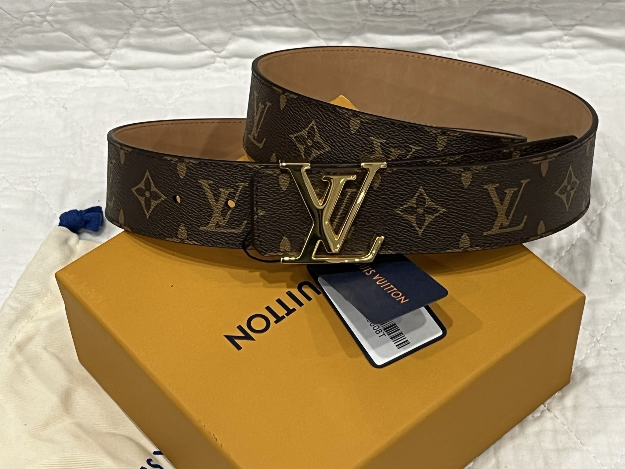 Brown Louis Vuitton Belt And Gucci Skinny Belt
