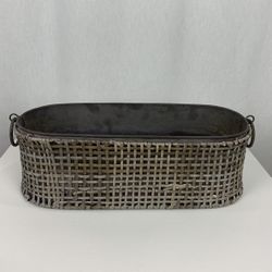 Grey/ Black Metallic Oval Potter