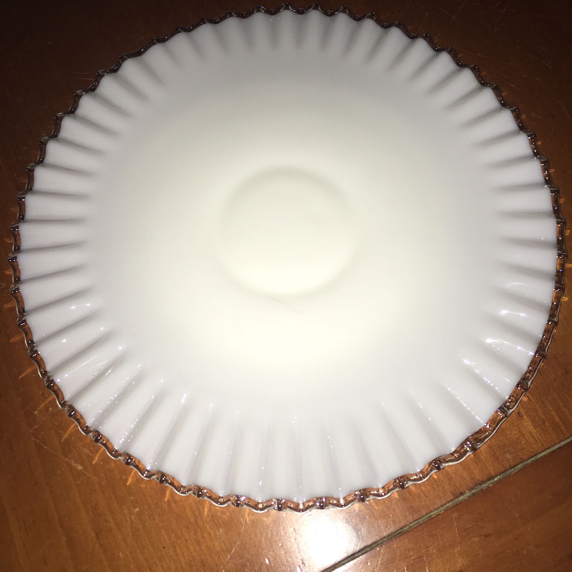 Fenton Silvercrest Milk Glass serving plate