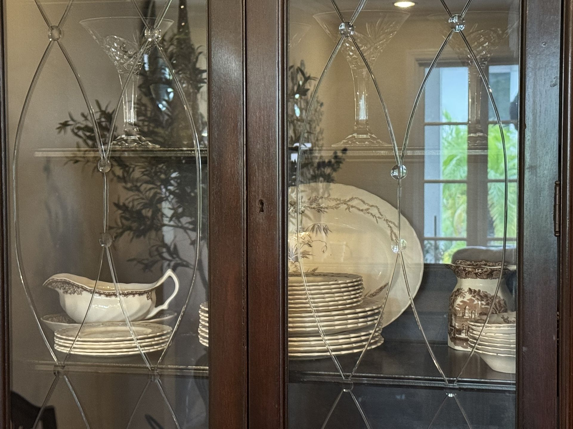 Beautiful Beveled Glass China Cabinet & Buffet