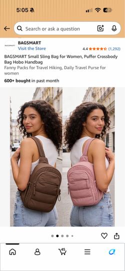 BAGSMART Small Puffer Sling Crossbody Bag