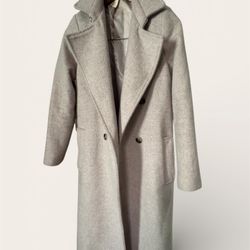 H&M Pea Coat Heavy Thick Woman’s Size 4 Beige 