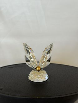 Swarovski Crystal Butterfly Figurine Gold Antenna - Length 2” 