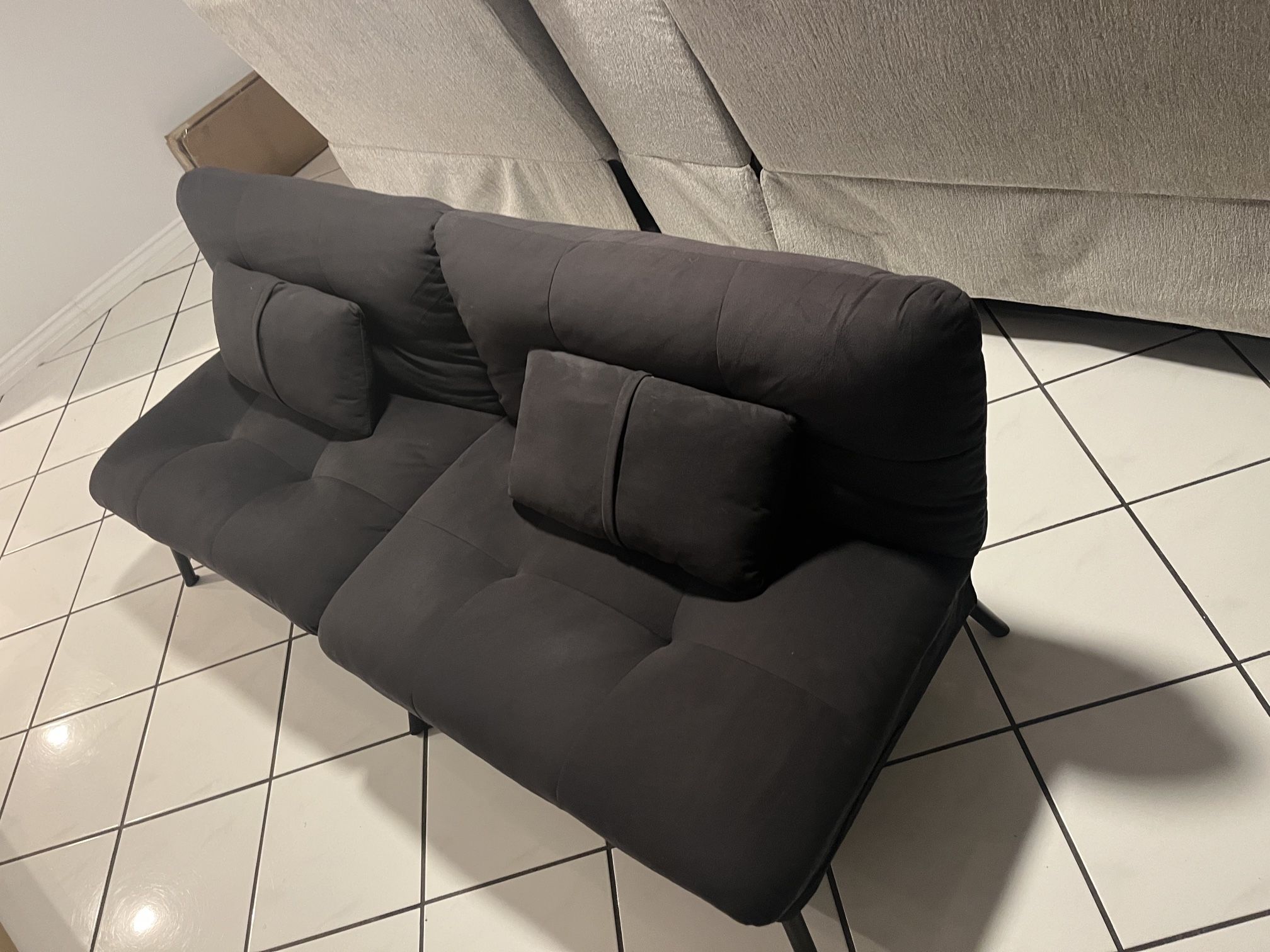 Black Fabric, Lucklife Futon Sofa Bed 