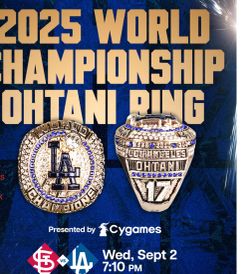 Dodgers field level 4pack 9/2 ohtani ring SGA