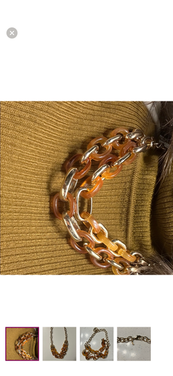 Gold and Orange Chain Bracelet