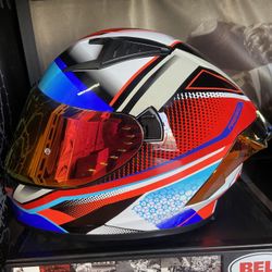 New Multicolor Dot Motorcycle Helmet $150