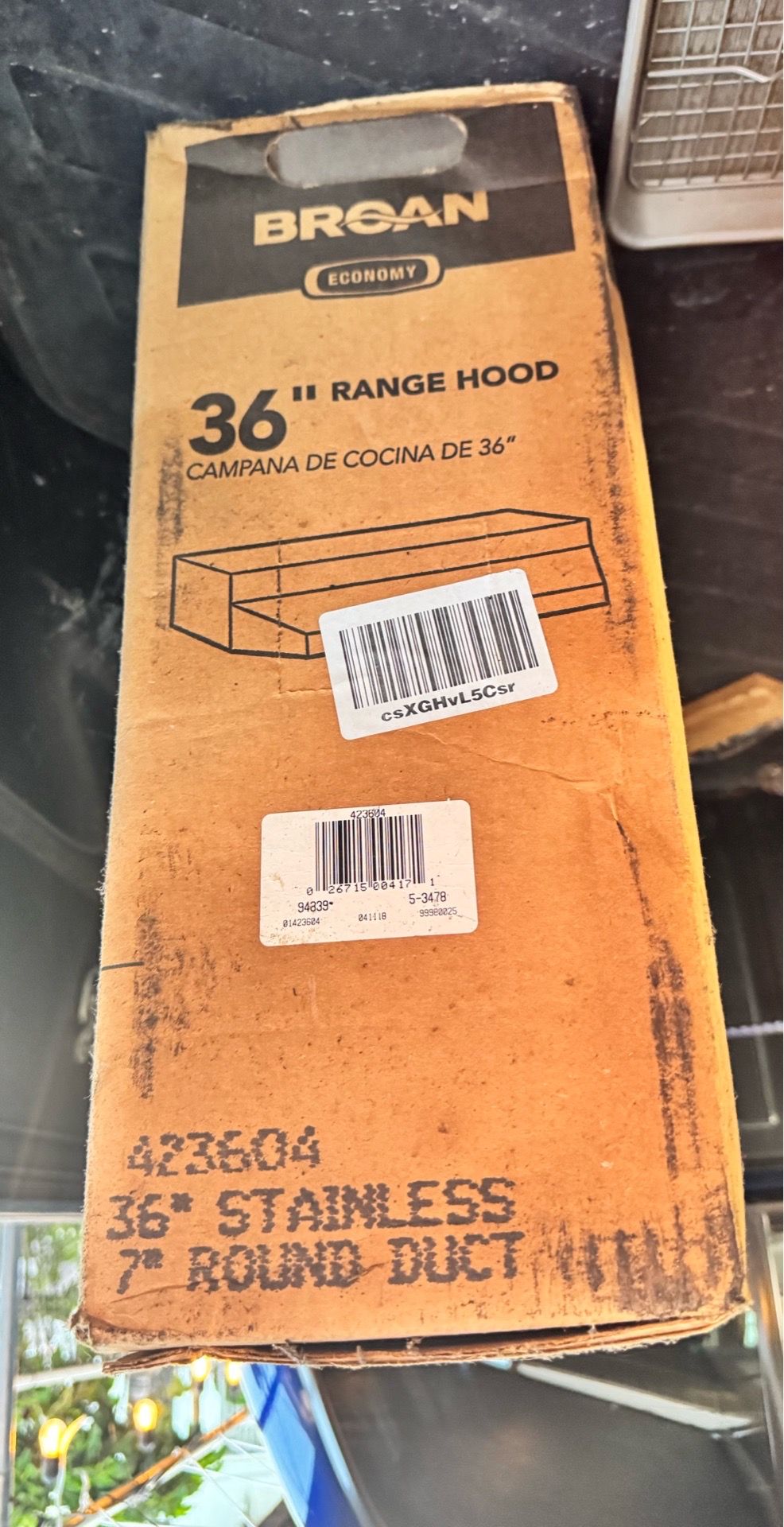 Stainless steel range Hood 36