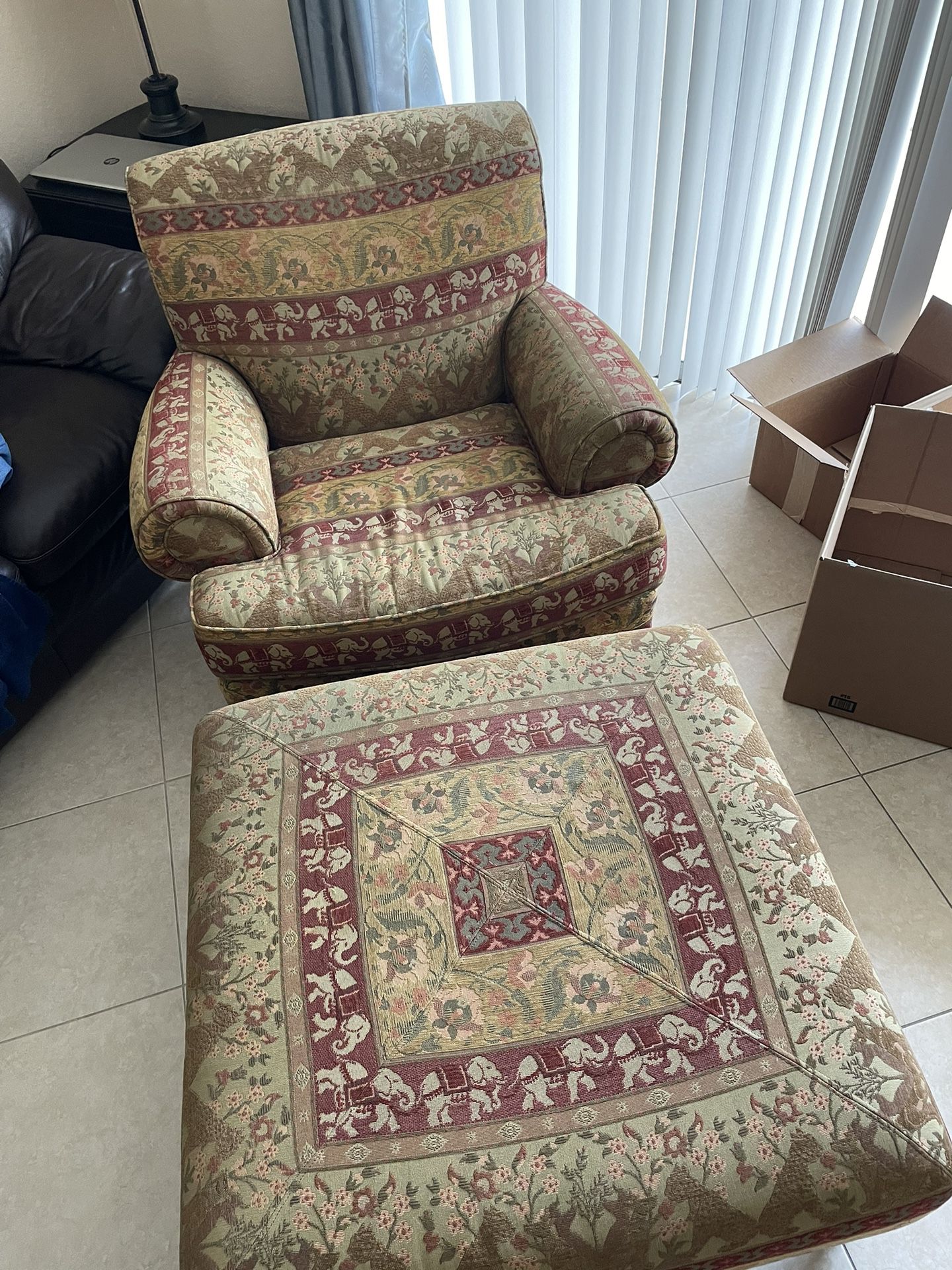 Large Chair And Ottoman