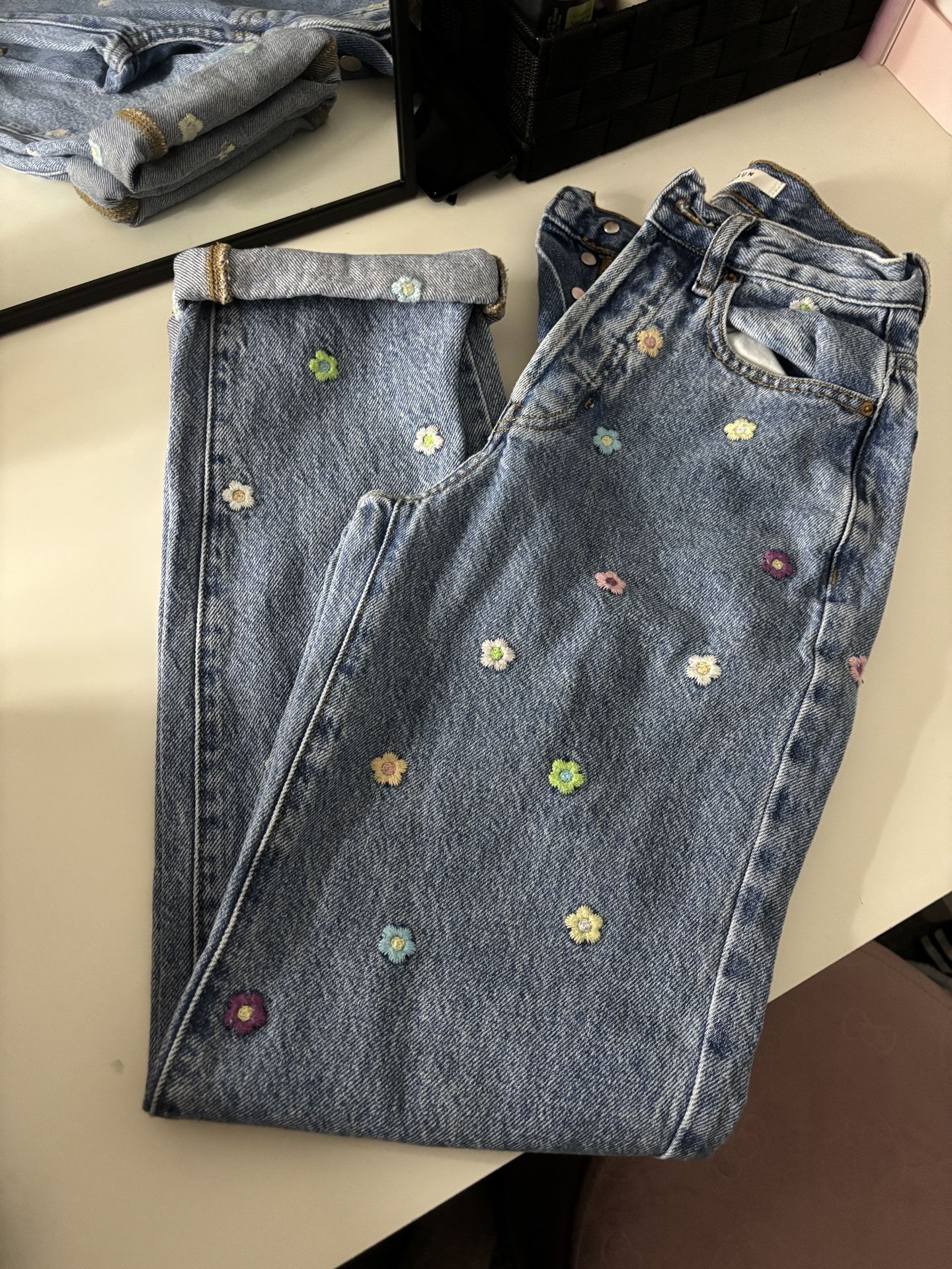 PACSUN FLORAL DAD JEANS ♡
