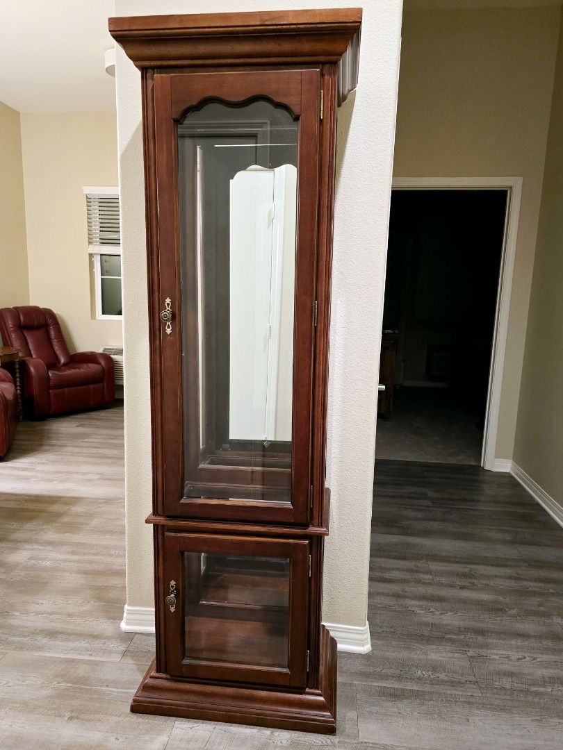 Curio Cabinet Lighted w/ Glass Shelves