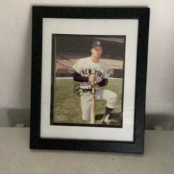 Nicely Framed Signed Photo Of Bobby Murcer