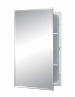 Jensen Beveled Mirror Medicine Cabinet (Slight Mirror Crack - Great for DIY/Rental)