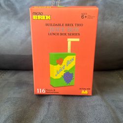 New Sealed Micro Brix Buildable Brix Trio Juice Box Lunch Box Series 116 Pieces & Instructions