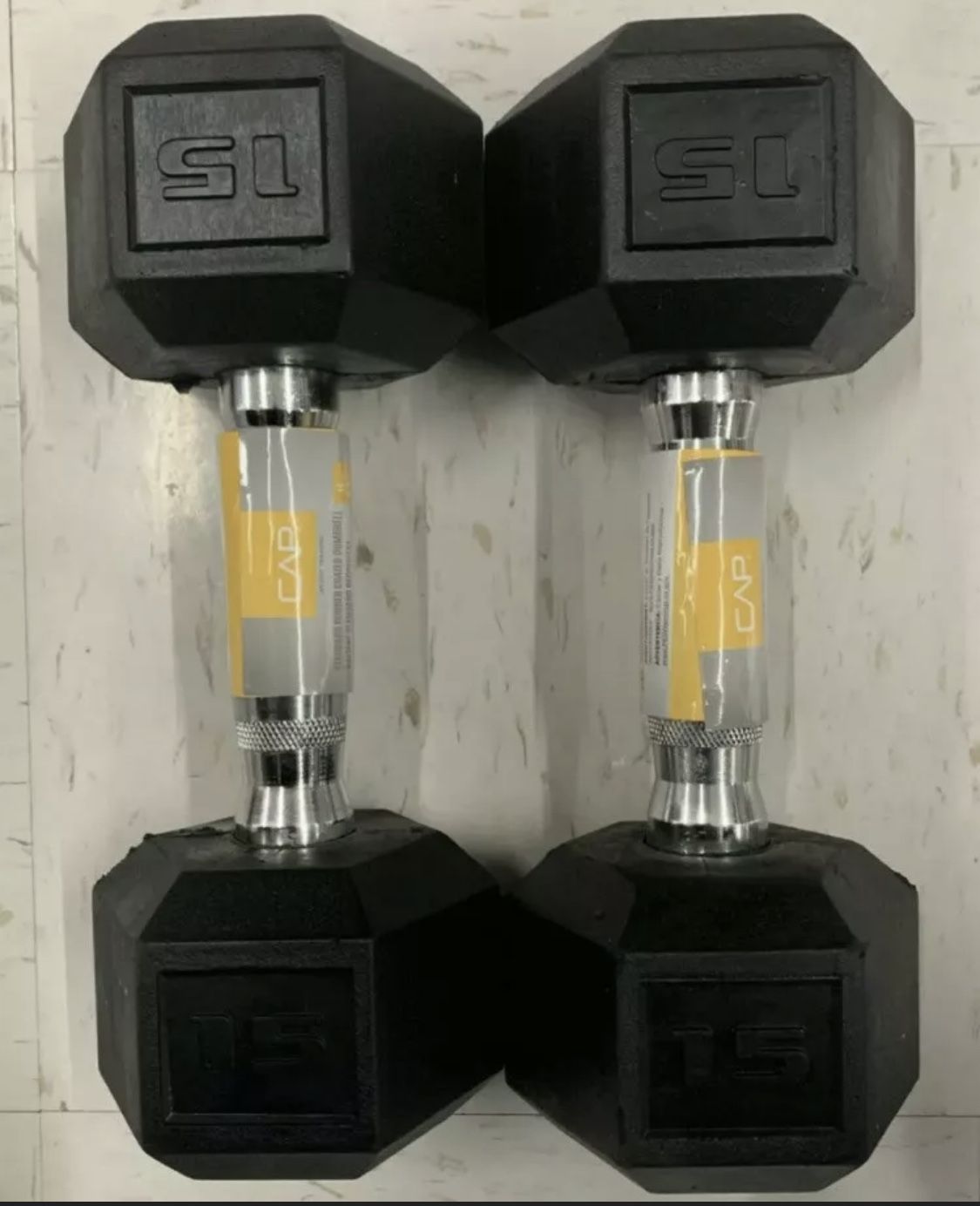 15 lb dumbbells brand new, shipping same day