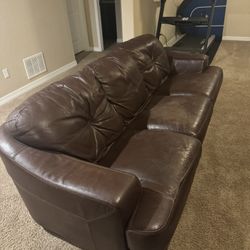 Leather Couch and Love Seat
