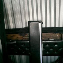 Full size bed frame with storage lights and charger port