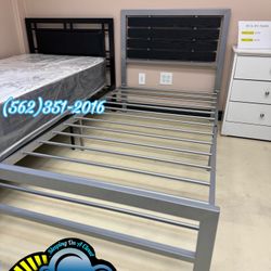 Twin Metal Bed Frame Grey And Black New Cama 