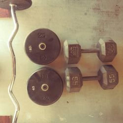 Dumbbells w/ Curl Bar 