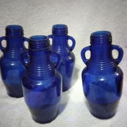 Vintage Cobalt Blue Bottles