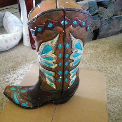 OldWornLookWesternBootPlanter