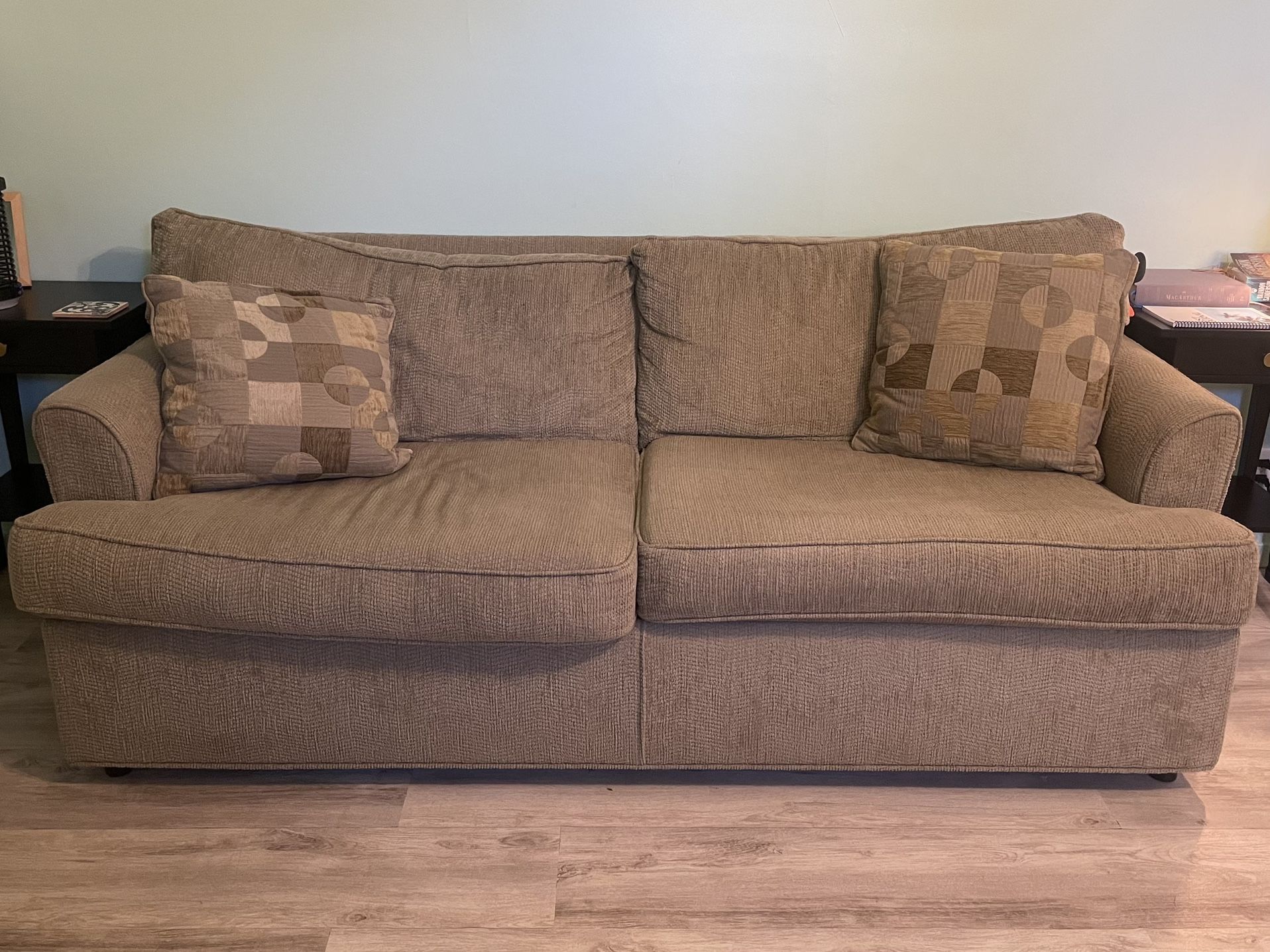 Tan Full-Sized Sleeper Sofa