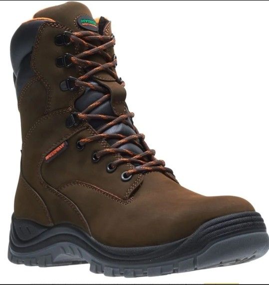 Hytest Men's US 9W Knox WP Direct Attach Steel Toe Work Boots Brown