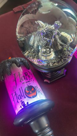 Candles and witch in bubble
