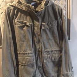 Olive Green Hooded Jacket 