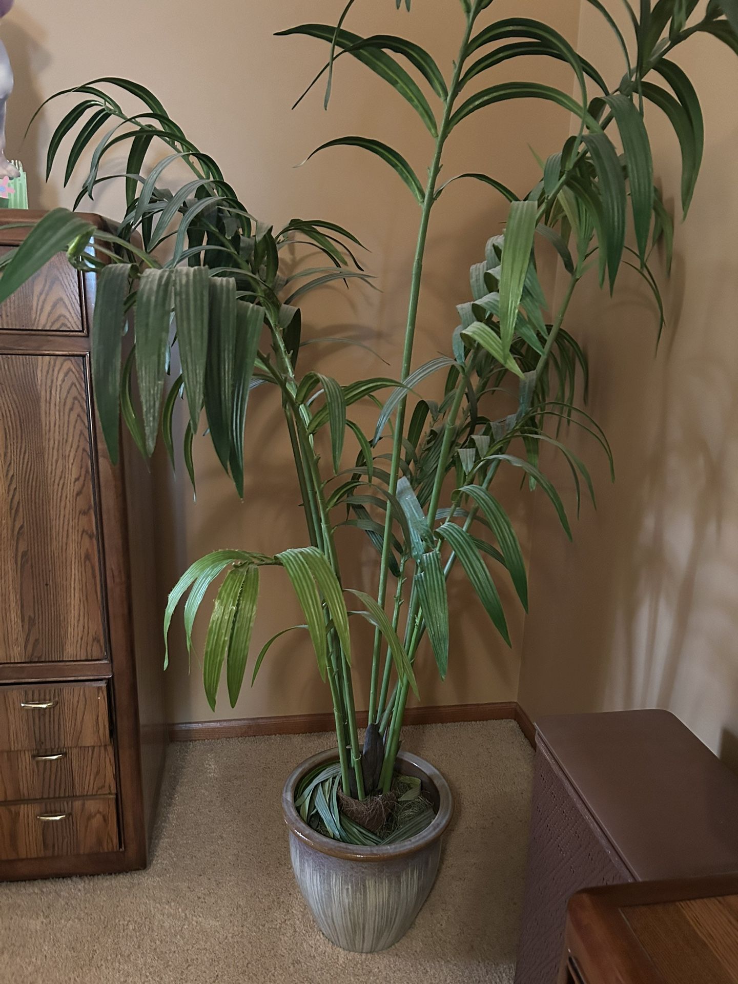 Tall Floor Palm Fake Plant With Pot