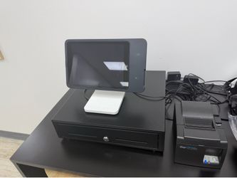 Square Register point-of-sale (POS) system used by businesses to take payments.