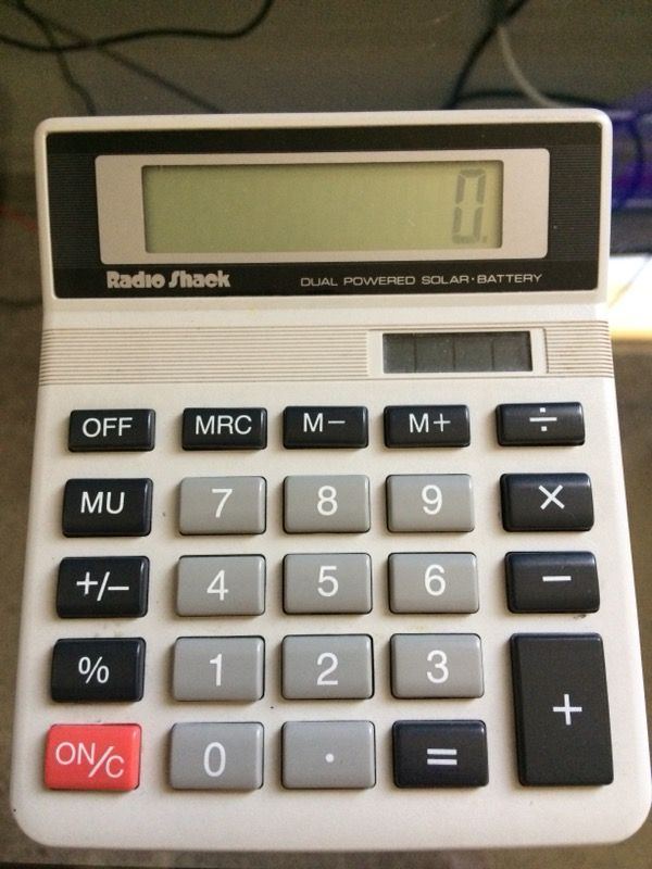 Radio Shack Dual Powered Solar, Battery Powered Calculator