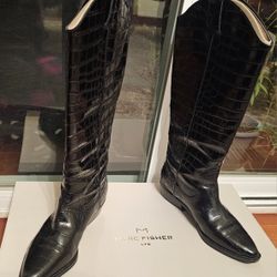 Unisex Designer Leather Boots Men's Size 5.5, Woman's Size 7