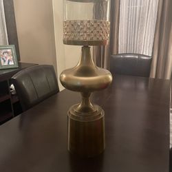 Tall Metal  Glass Candle Holder