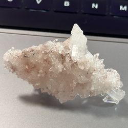 WHITE PINK LEMURIAN QUARTZ NATURE CRYSTAL CLUSTER 