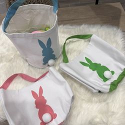 New: 3 PCS Easter Eggs Hunt Basket (canvas)