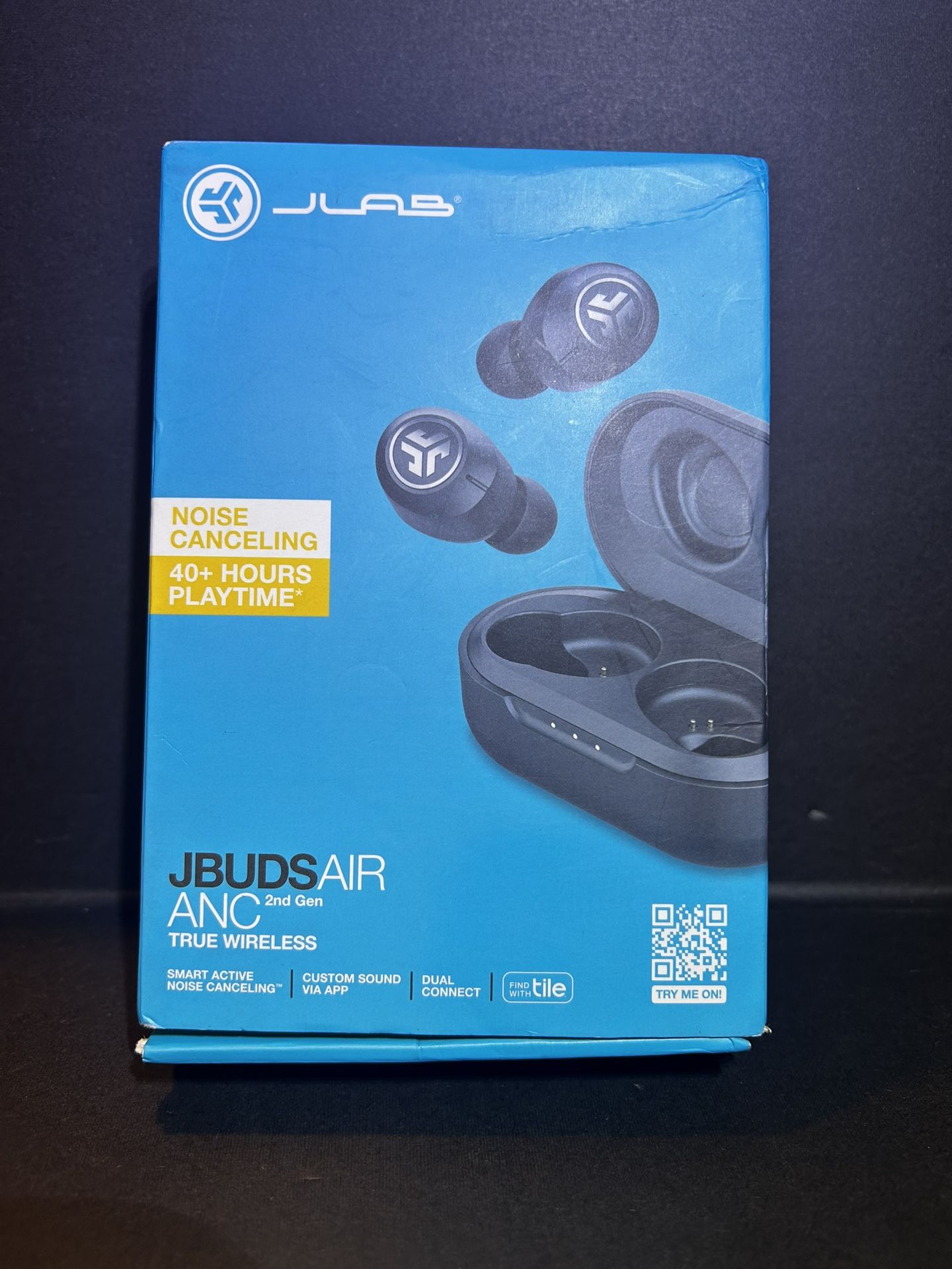 JLab JBuds Air ANC True Wireless Bluetooth Earbuds, Black, Active Noise Canceling, Low Latency Movie Mode Dual Connect, IP55 Sweat Resistance, Custom