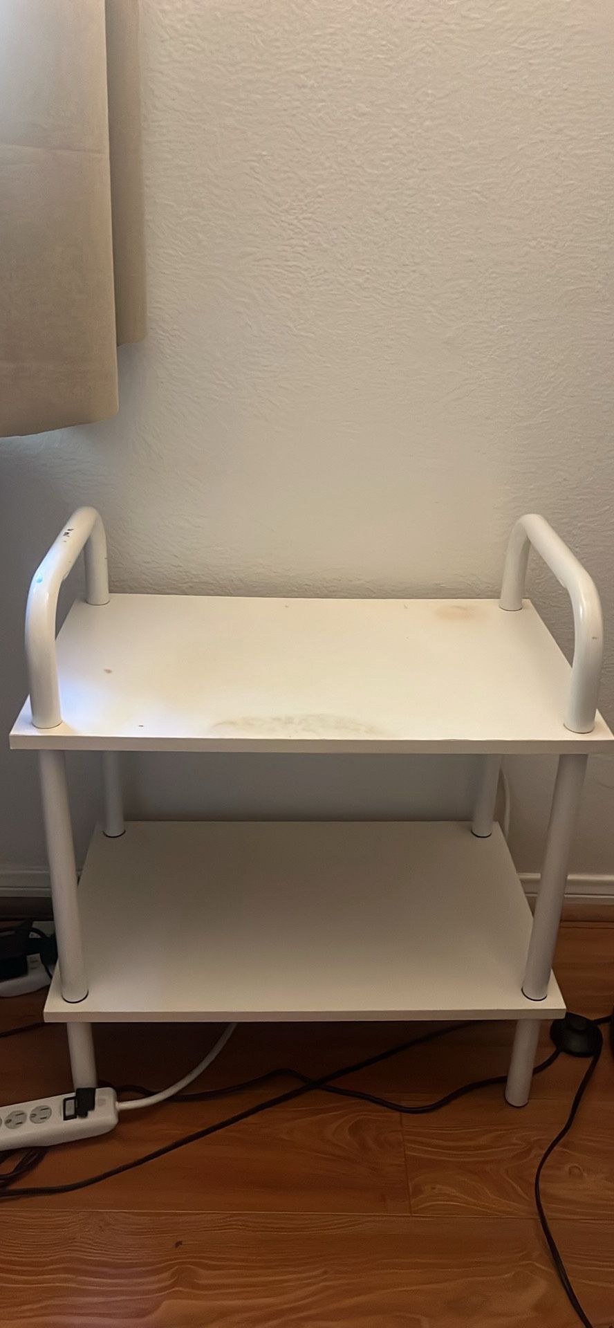 Two tier white table