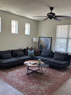 Dark Gray L-Shaped Sectional Sofa