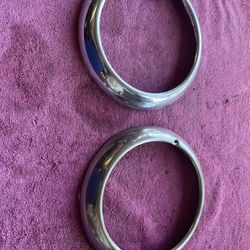 VINTAGE CAR- 1951 MERCURY HEADLIGHT RIMS- NEW CHROME
