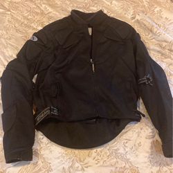 Field sheer vented motorcycle jacket with lots of padding two XL