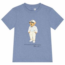 Polo Ralph Lauren Boys Polo Bear T-Shirt Size 4T Blue Heather Graphic Sailor