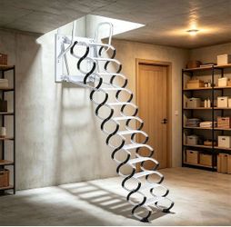 Attic Ladders, Wall Mount Foldable Retractable Loft Stairs