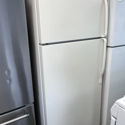 Top Freezer Beige Refrigerator Used 28” Wide 