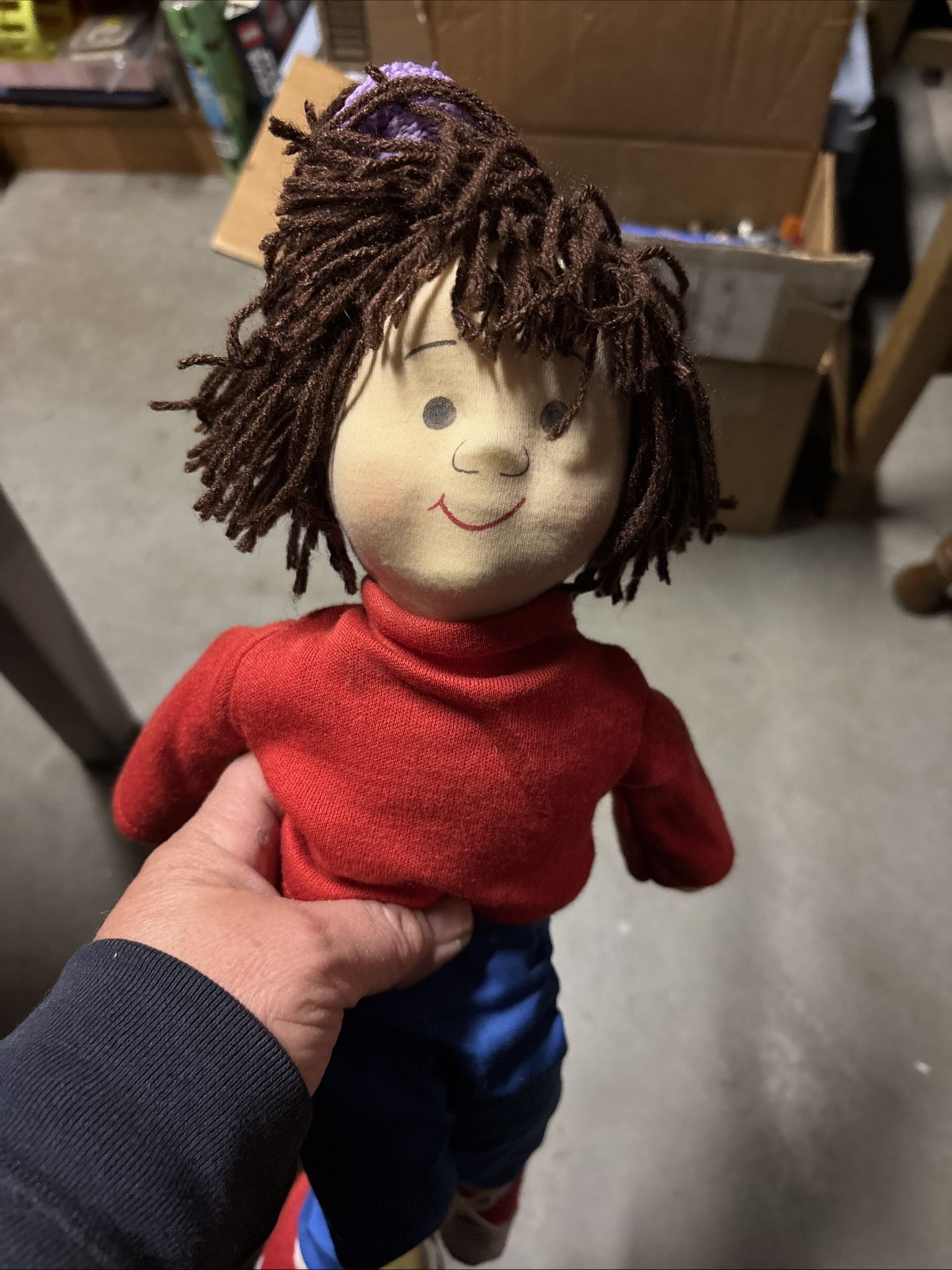 Ramona Quimby 1985 Cloth Fabric Doll Beverly Cleary Brown Yarn Hair