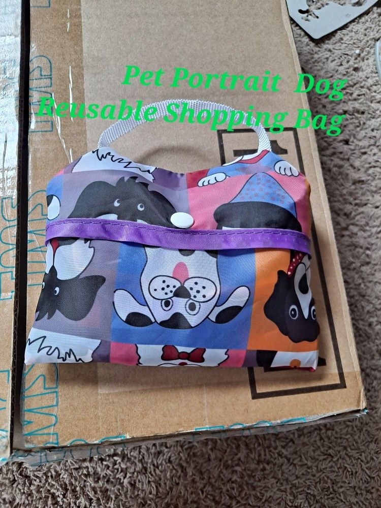 Pet Portrait Dog Reusable Shopping Bag-$20.00