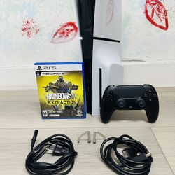 Sony Playstation 5 Slim - 1 TB Bonus 1 Game RainbowSix Extraction  ( Used Very New )