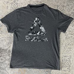 Reebok Men’s Gray Short Sleeve Logo Graphic T-Shirt Size L