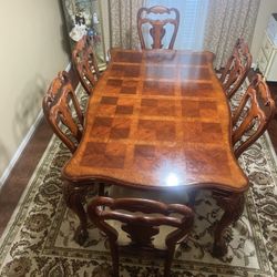 $2000 OBO Elegant Queen Anne Dining Set with China Cabinet, Hutch, China and Silverware Set